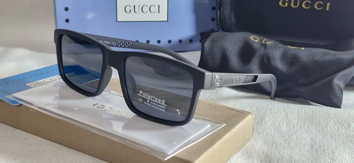Gucci Polarized Black Sunglasses with Case and Box