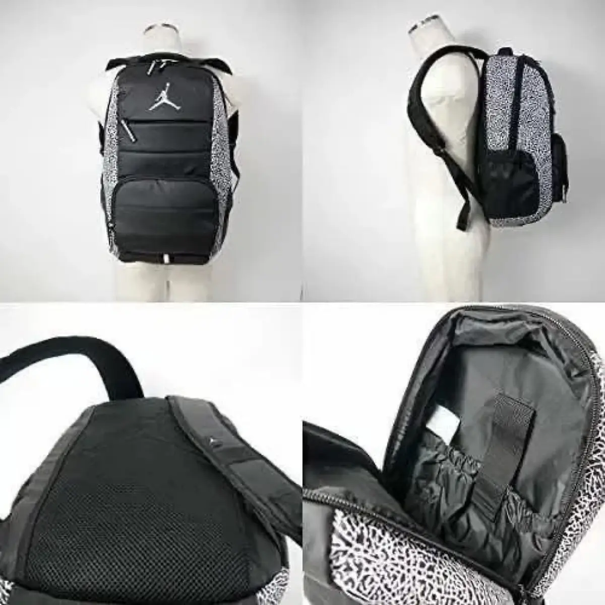 Jordan Air Jordan Elephant Print Backpack Black White
