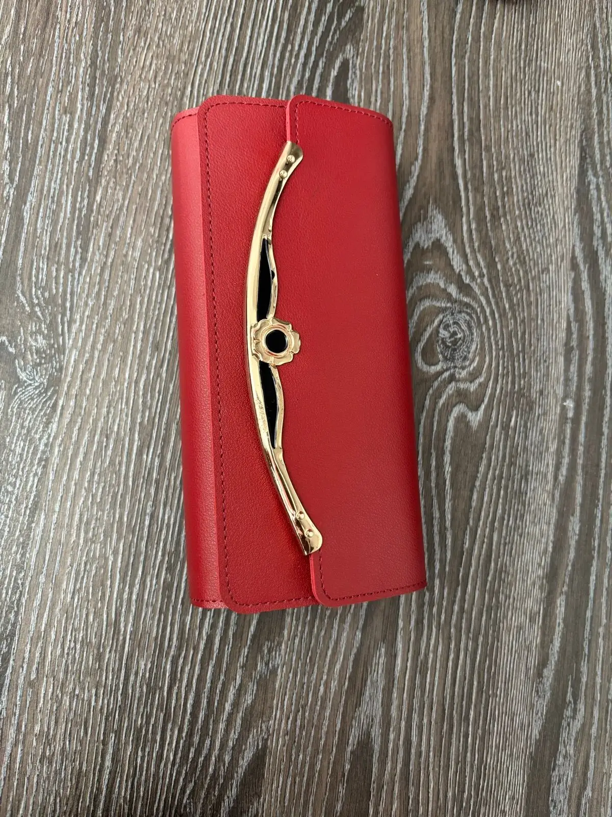 Red Wallet with Gold Clasp
