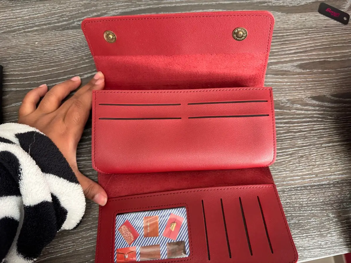 Red Wallet with Gold Clasp