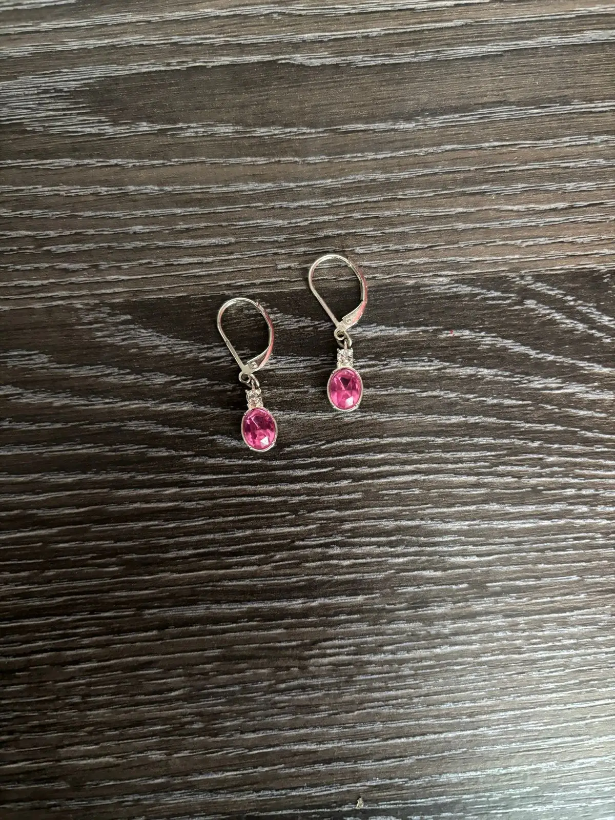 Avon Silver-Tone Pink Stone Necklace and Earring Set