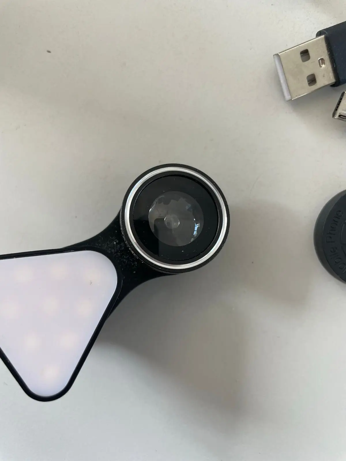 Clip-On LED Phone Selfie Light with Cable and Pouch