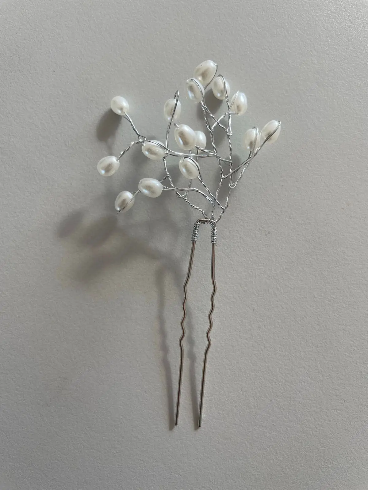 Pearl and Wire Bridal Hair Pin