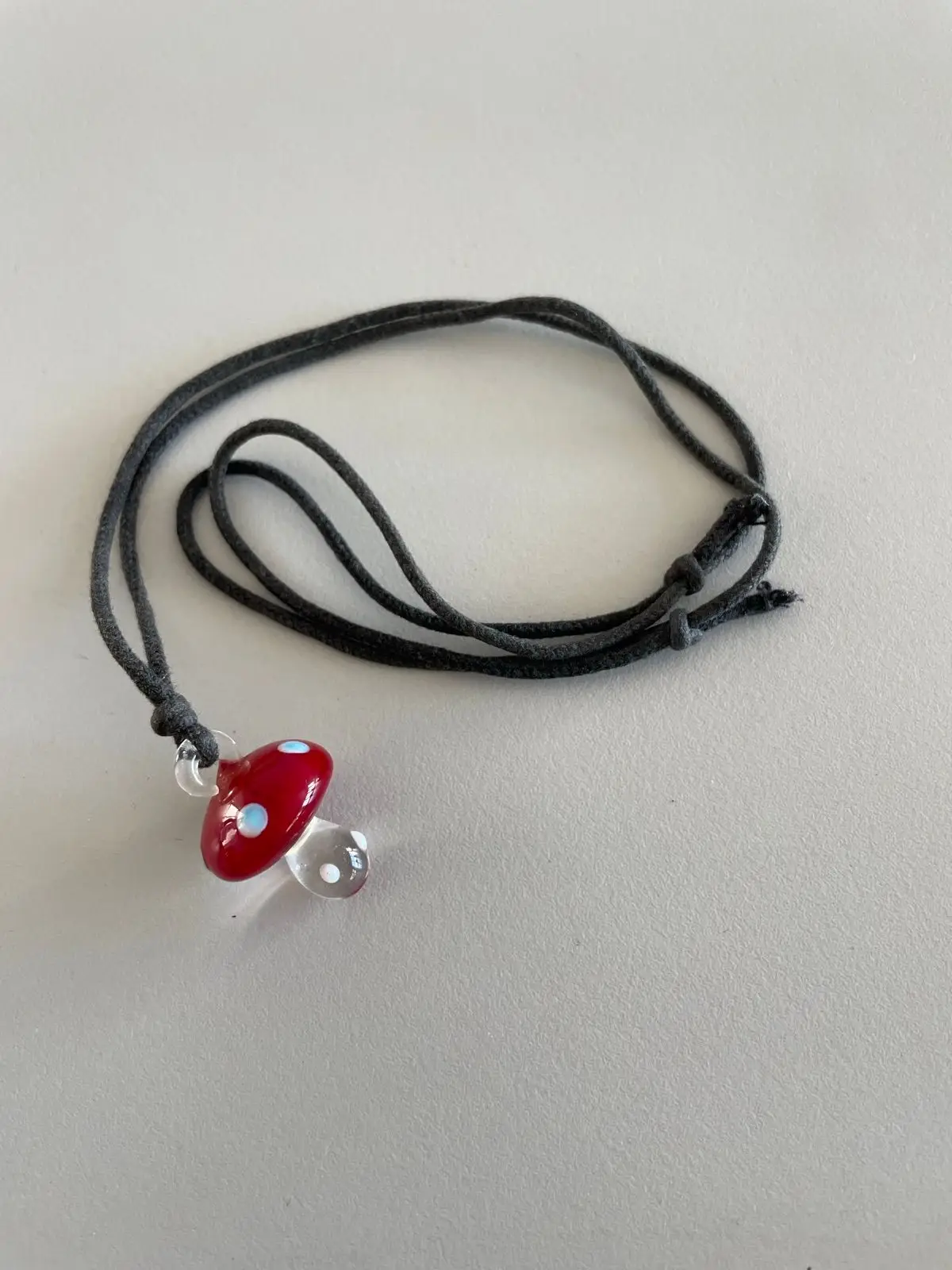 Glass Mushroom Pendant Necklace
