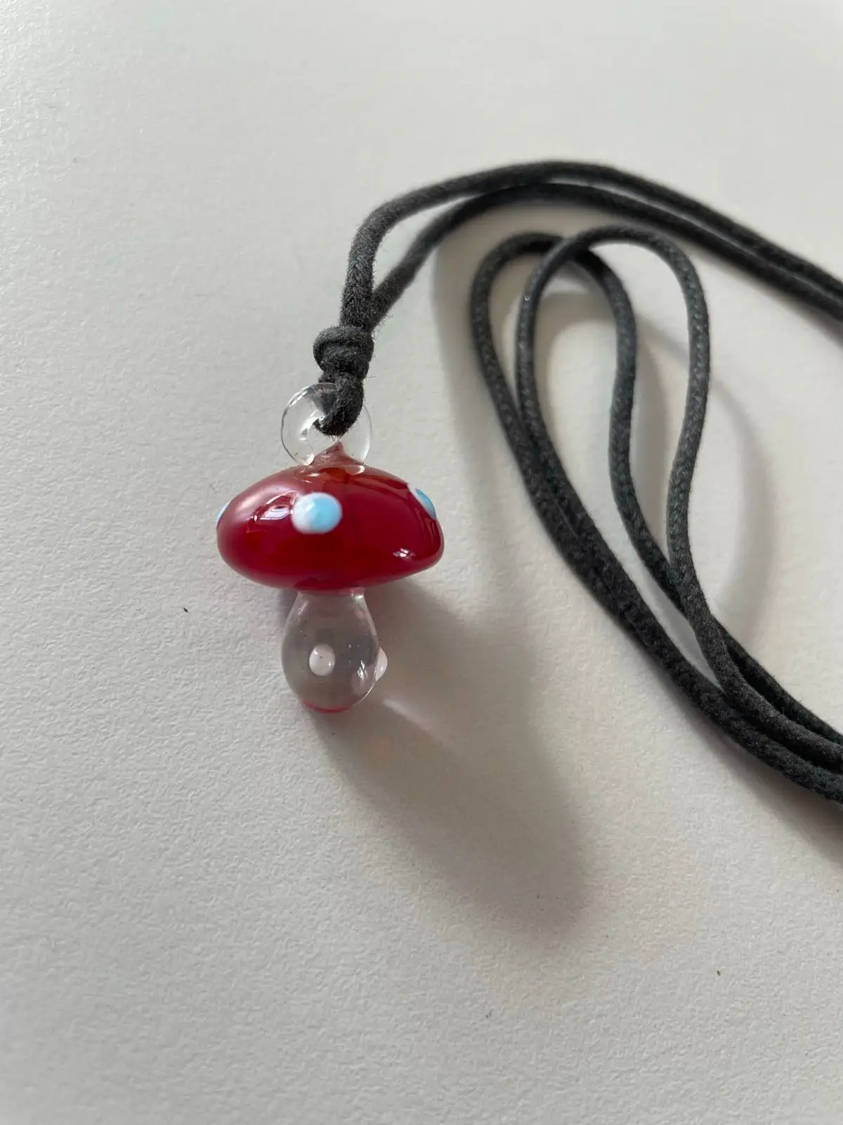 Glass Mushroom Pendant Necklace