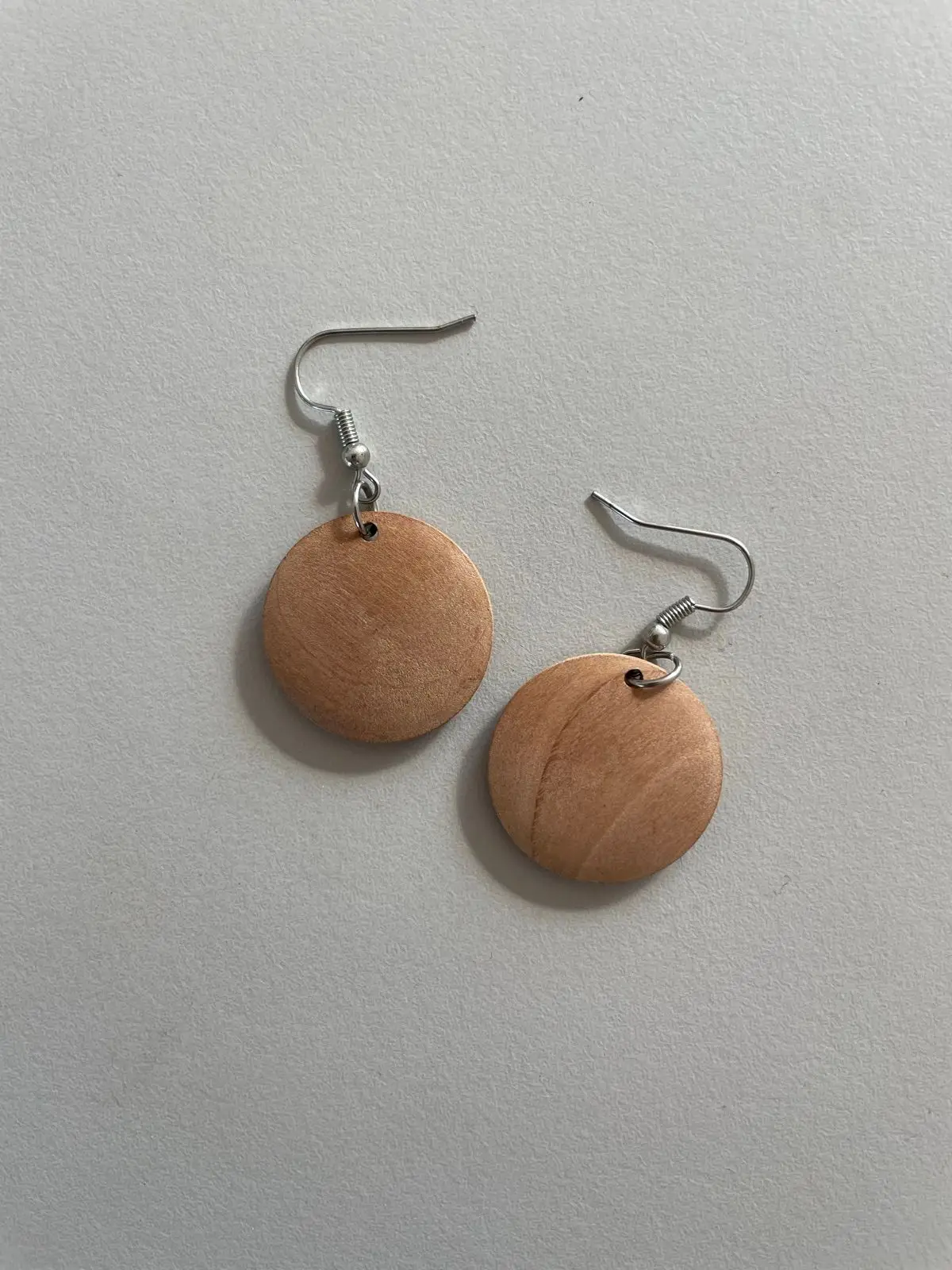 Wooden Circular Drop Earrings