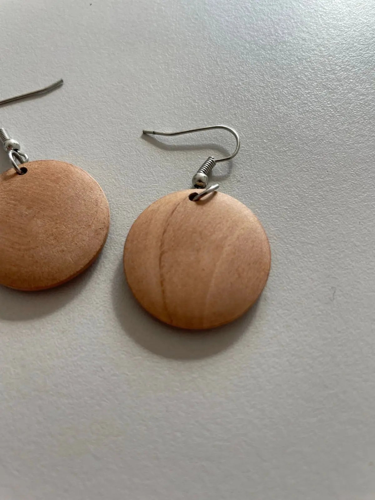 Wooden Circular Drop Earrings