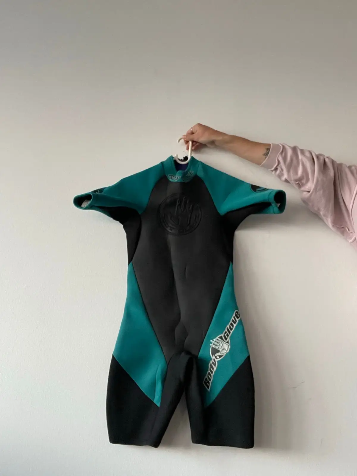 Black and Teal Shorty Wetsuit