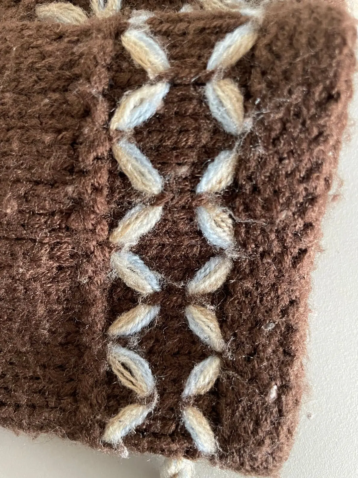 Billabong Brown Knit Gloves with Tassels