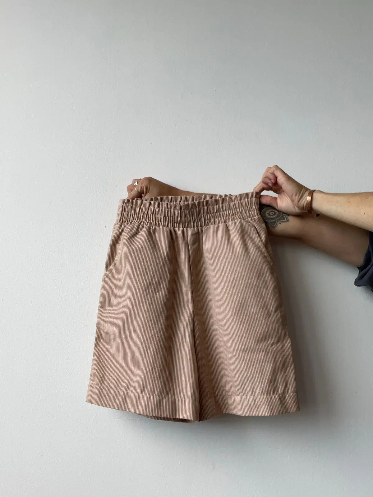 Tango Striped Elastic Waist Shorts