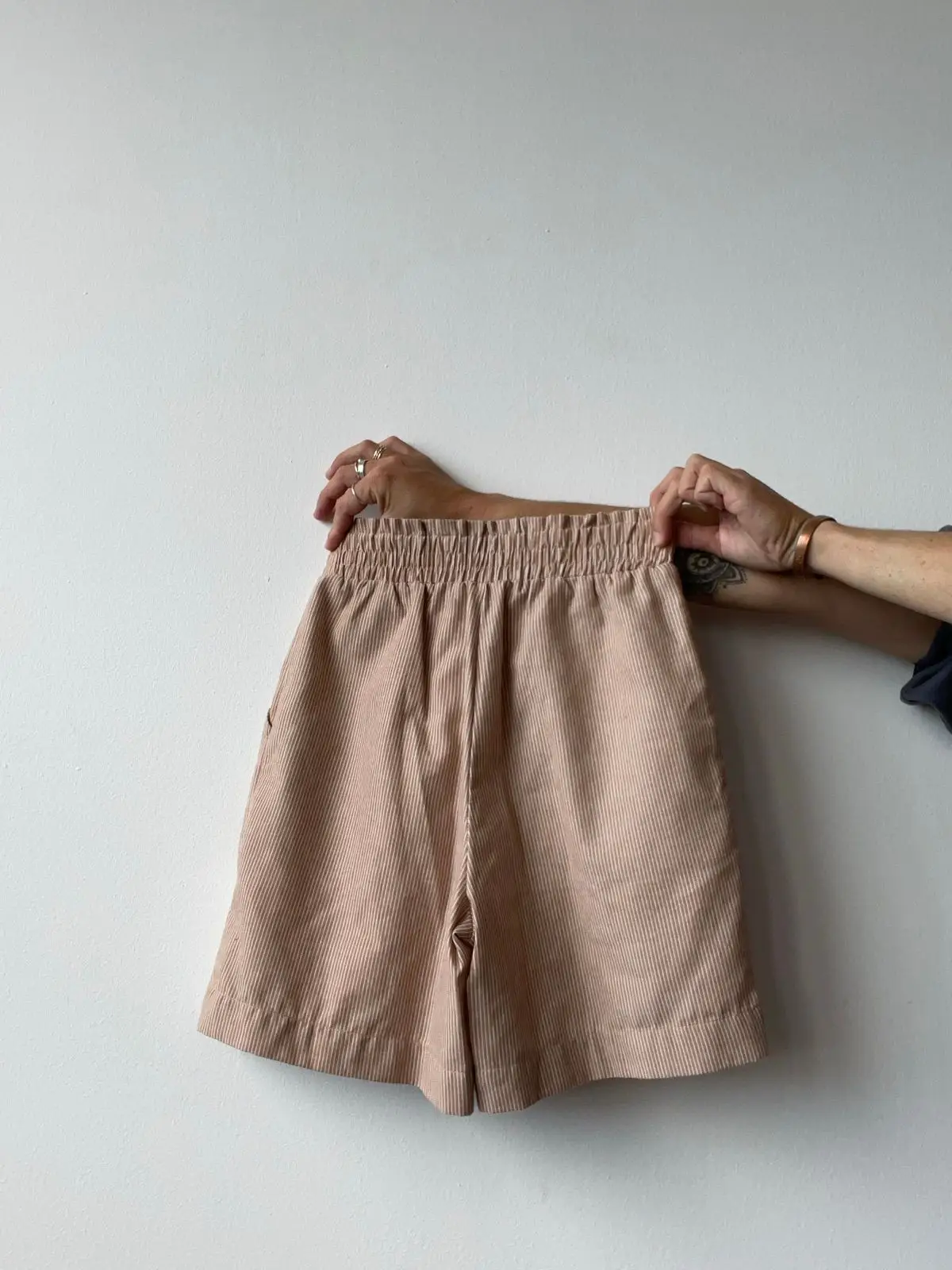 Tango Striped Elastic Waist Shorts
