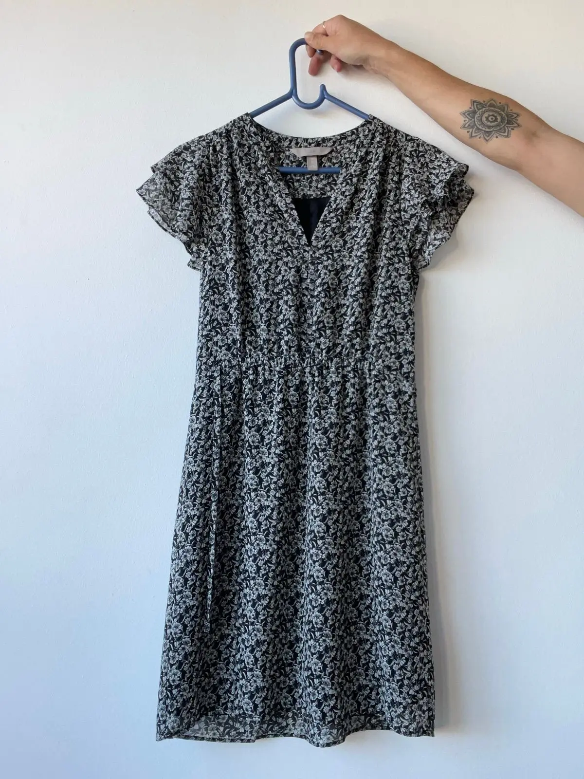 H&M Black and White Floral Dress