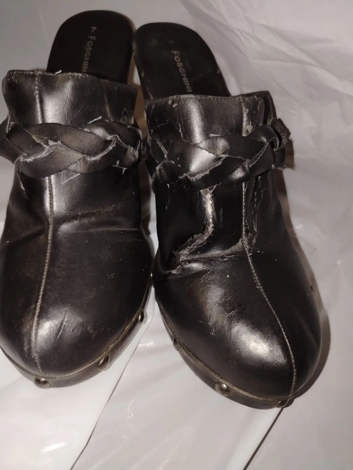 Foschini Black Heeled Clogs Size 7