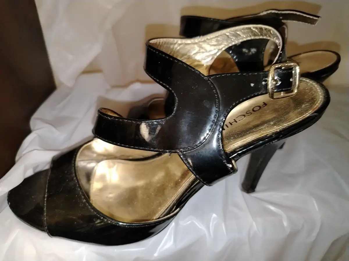 Foschini Black Patent Heeled Sandals