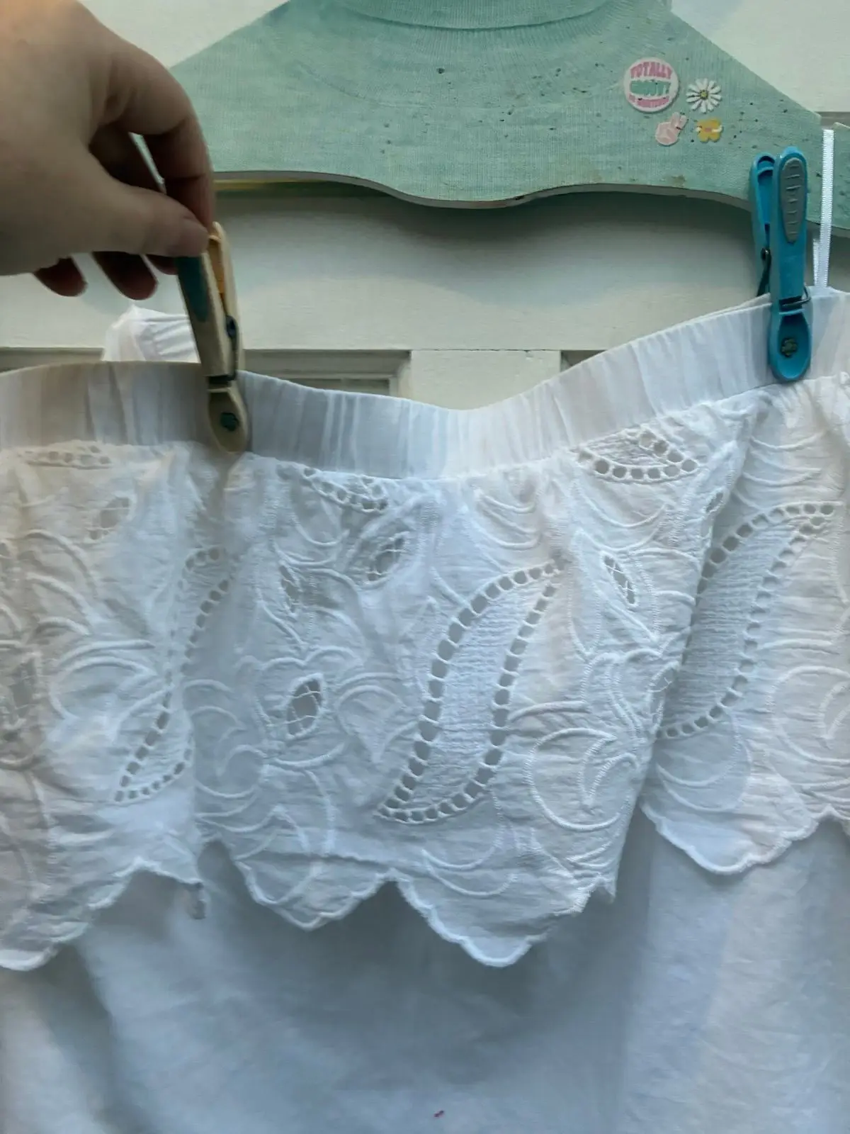 Witchery White Lace Trim Off-Shoulder Top