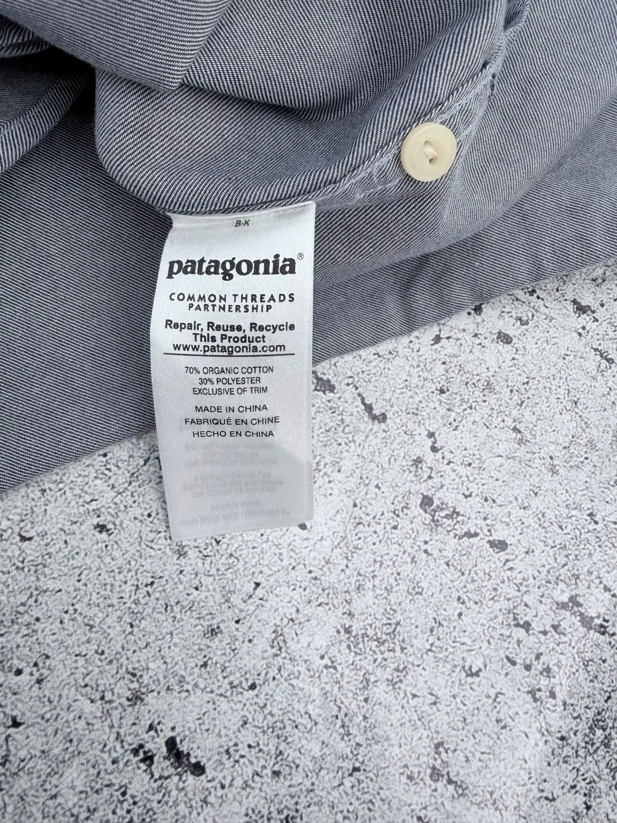 Patagonia Grey Long Sleeve Button-Up Shirt