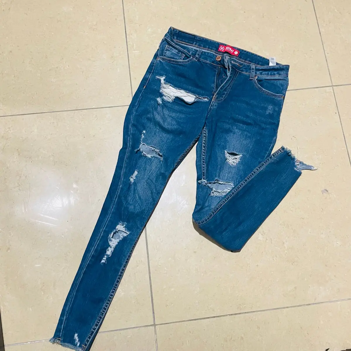 Sportscene Redbat Distressed Skinny Jeans Blue