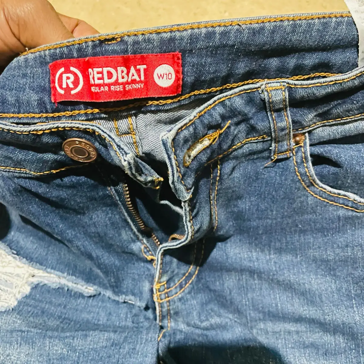 Redbat Distressed Skinny Jeans Blue