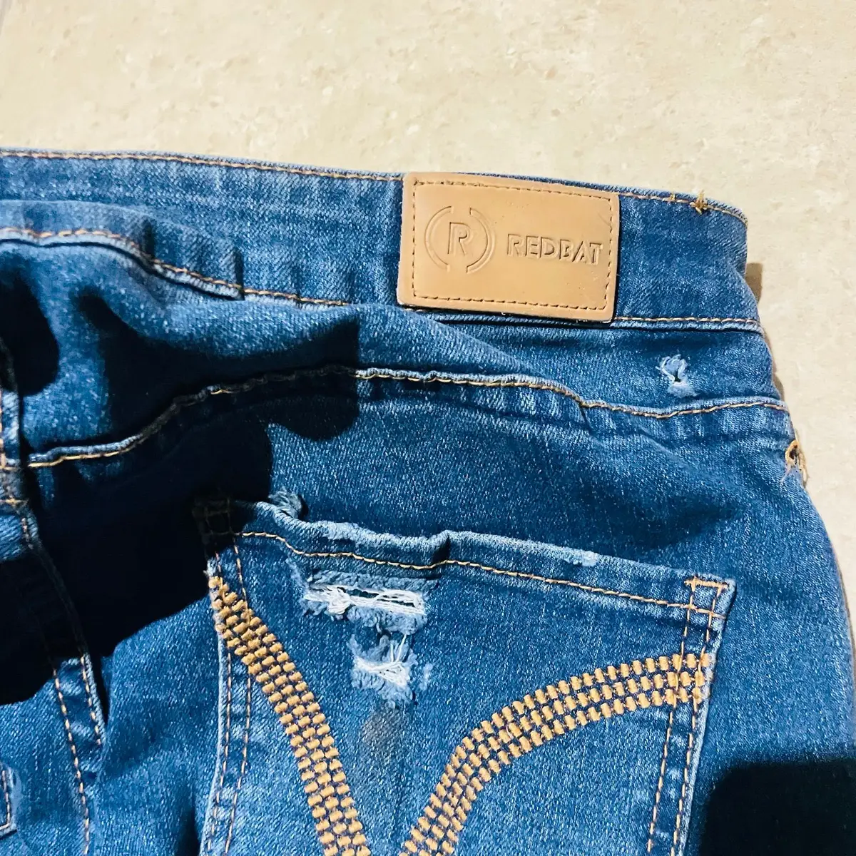 Redbat Distressed Skinny Jeans Blue