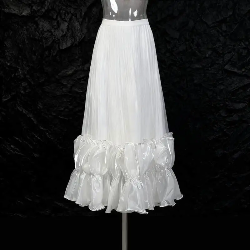Seen sence Inya Ruffle Pleated Maxi skirts