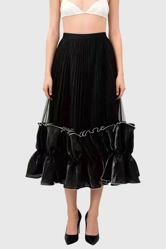 Inya Ruffle Pleated Maxi skirts