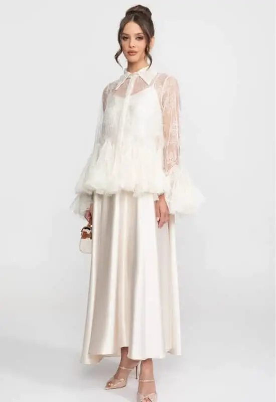 Agneta white lace set catch-all white