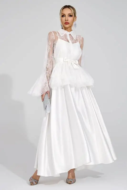 Agneta white lace set catch-all white