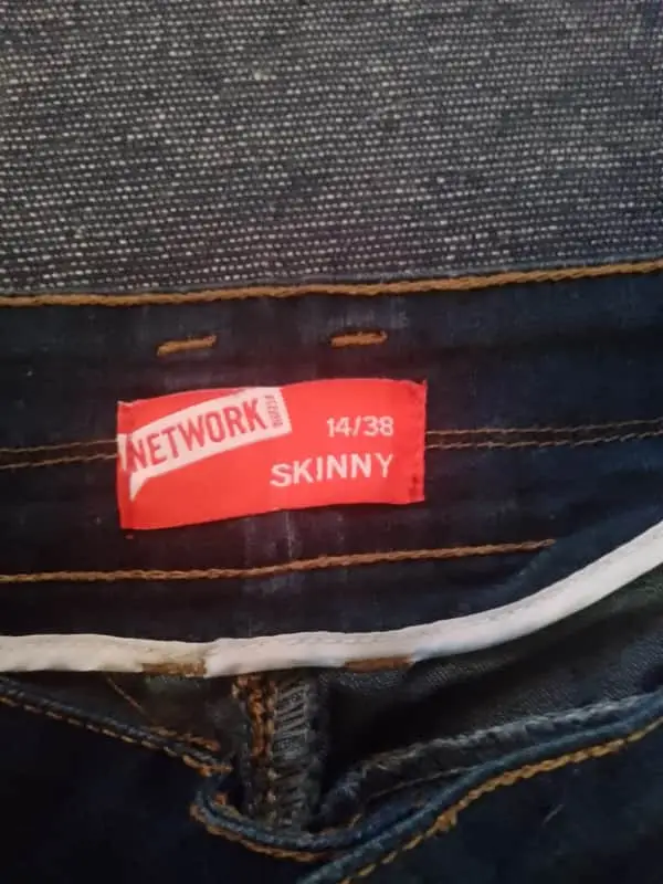 Network Dark-Wash Skinny Jeans (Triple Button Closure) - Size 14/38