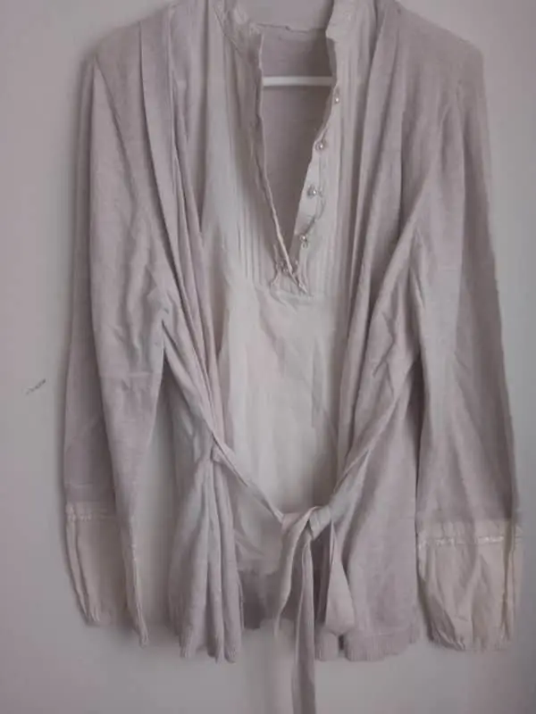 🌸 Coquette / Cottagecore Soft Beige Mock Layer Top 🌸