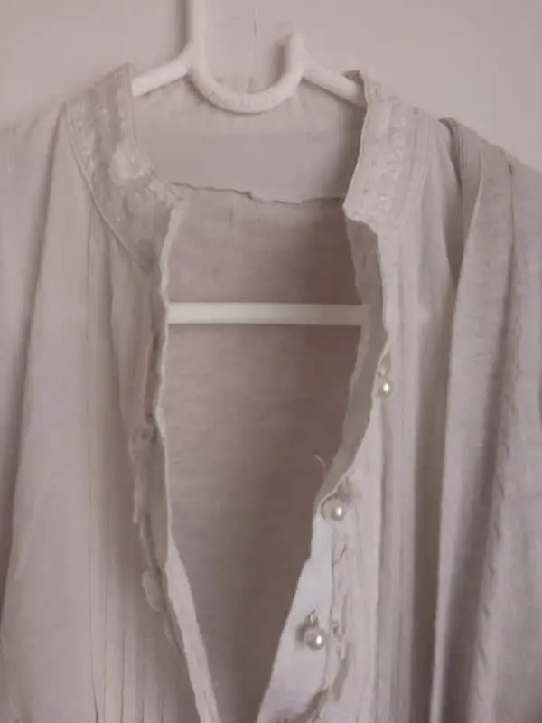 🌸 Coquette / Cottagecore Soft Beige Mock Layer Top 🌸
