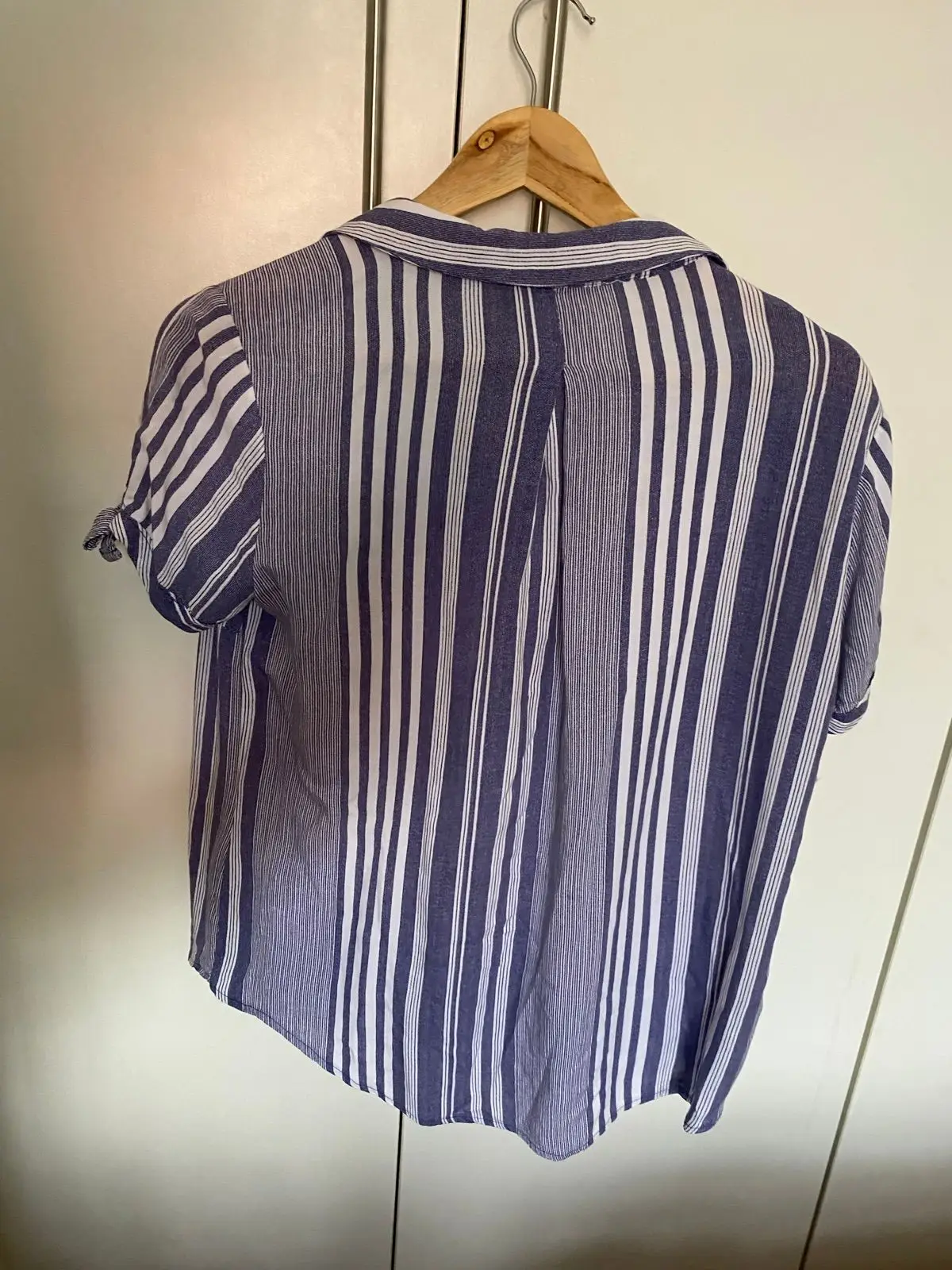 Miladys Blue and White Striped Button-Up Shirt