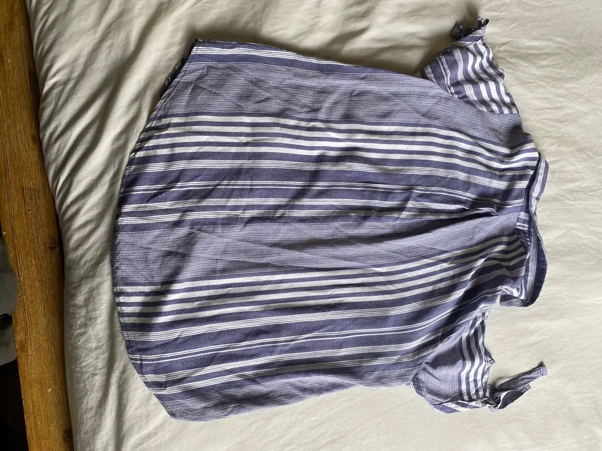 Miladys Blue and White Striped Button-Up Shirt