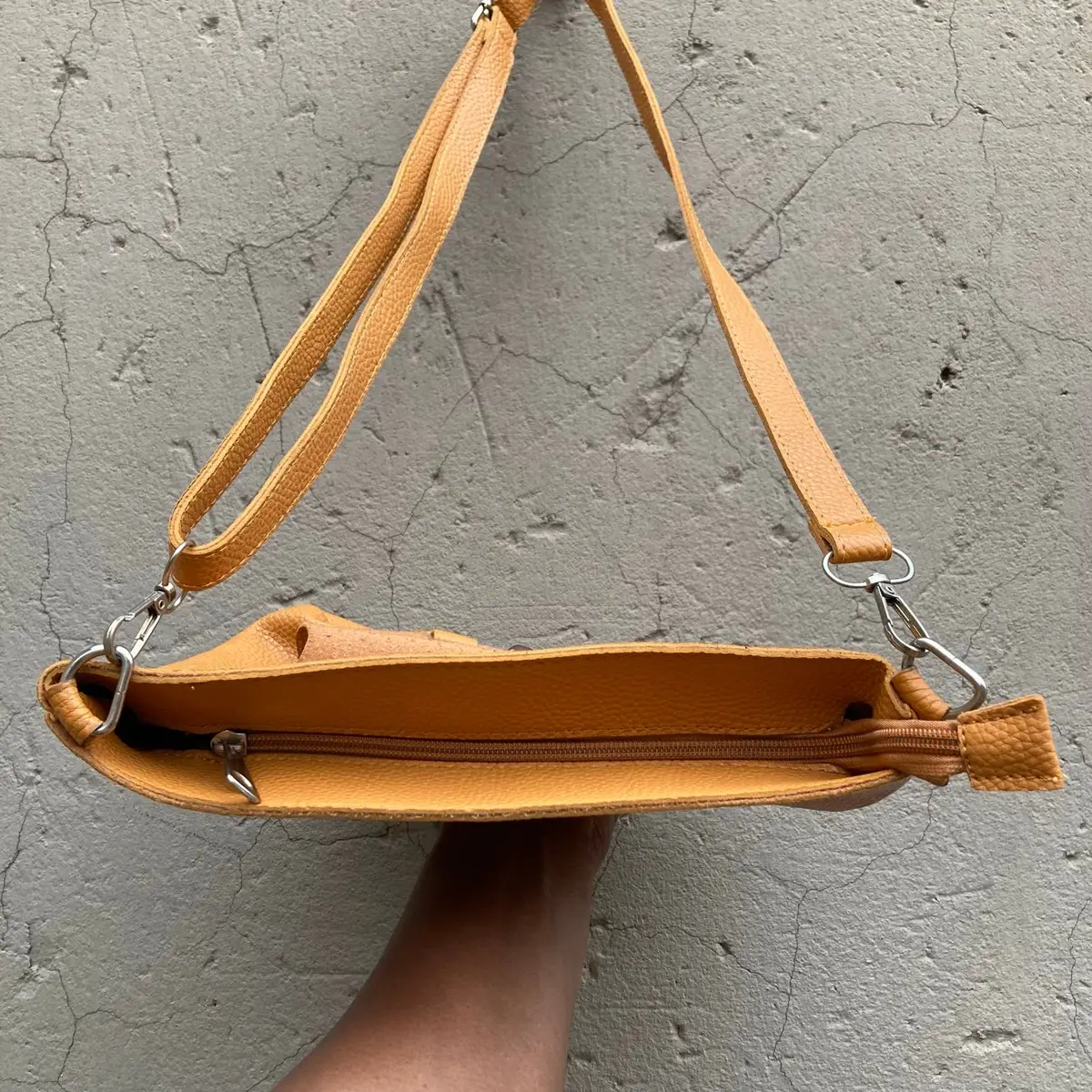 Yellow Crossbody Bag with Tassel