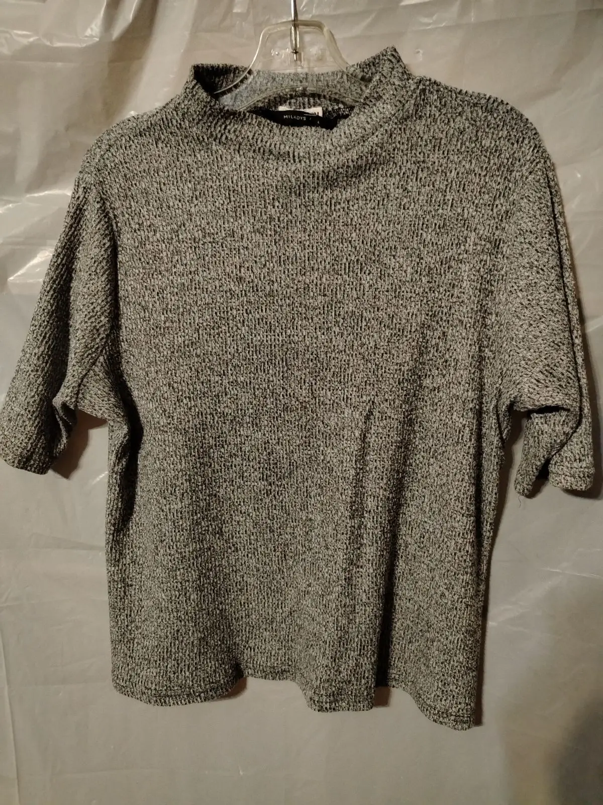Truworths Miladys Grey Textured Mock Neck Top Size L