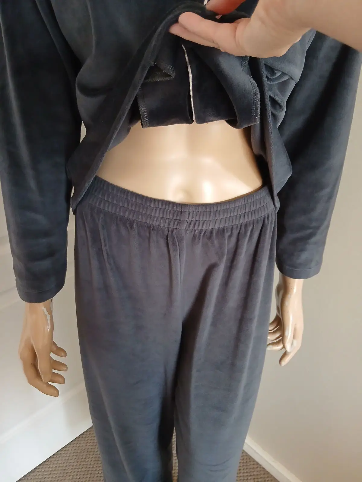 Foschini Dark Grey Velvet Pajama Set