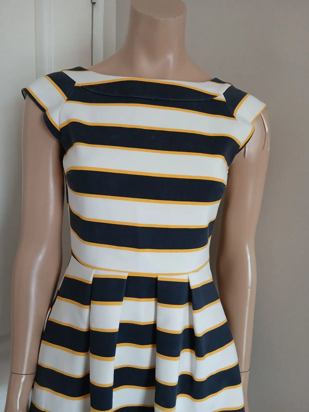 Zara Striped Boatneck Fit and Flare Dress