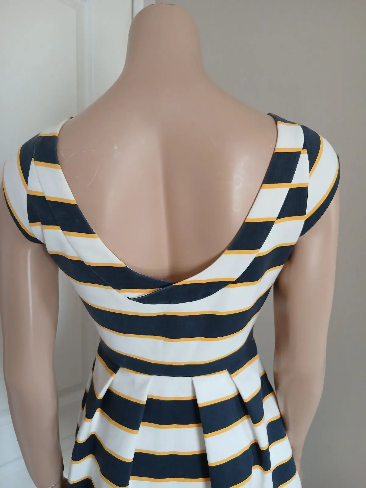 Zara Striped Boatneck Fit and Flare Dress