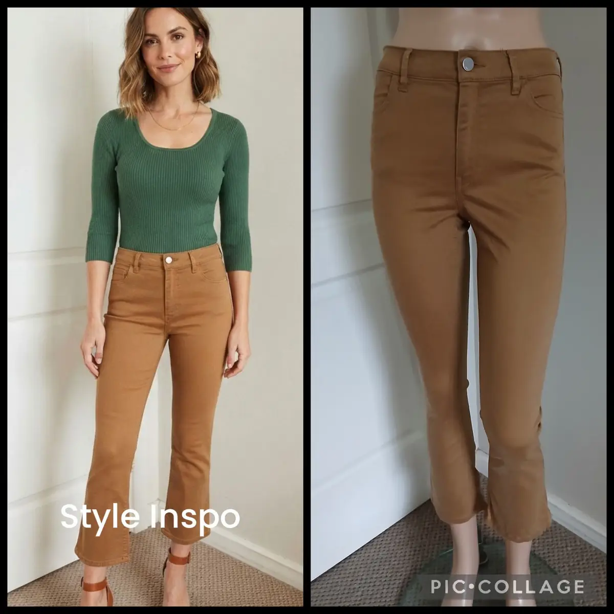 Country Road Tan Cropped Flare Jeans Size 8
