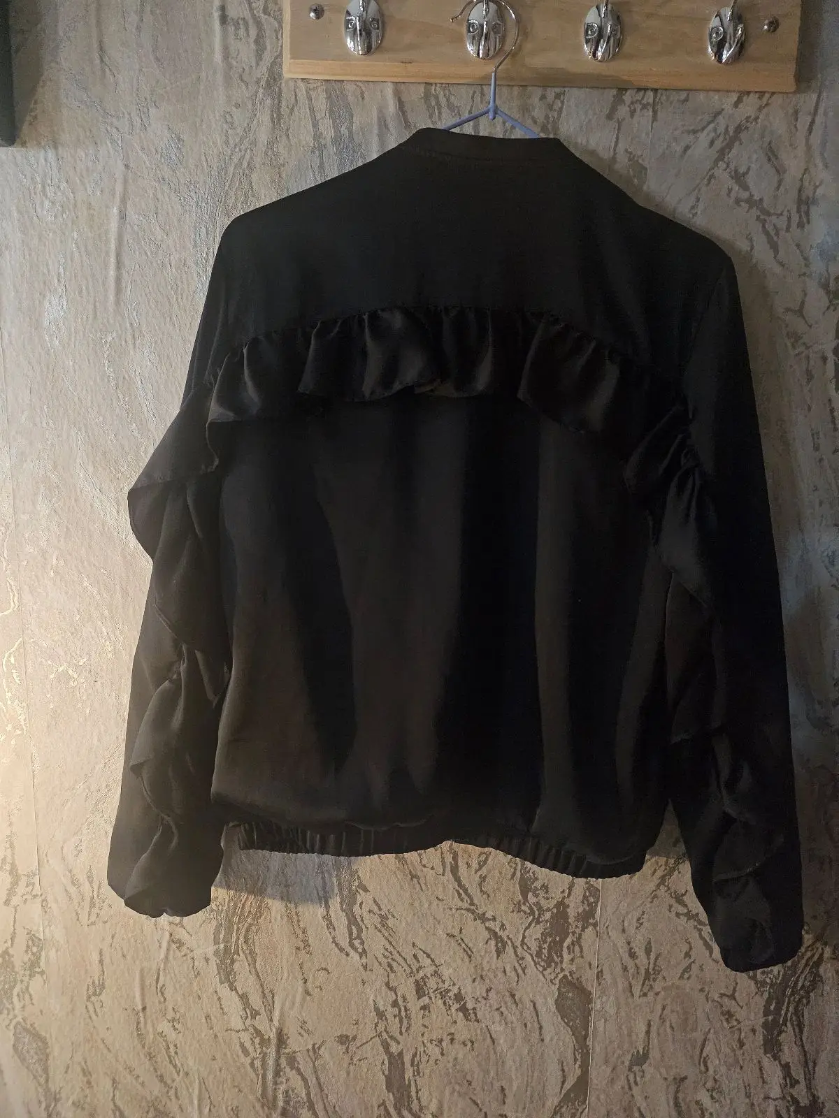 Black Zip-Up Bomber Jacket