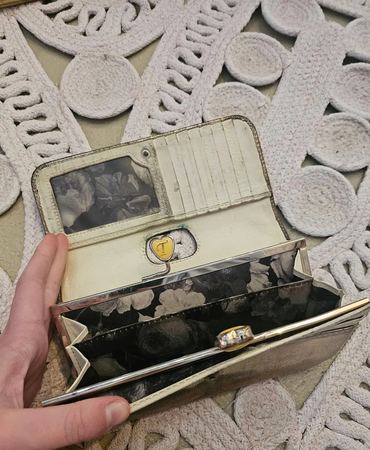 Ted Baker Metallic Gold Kiss-Lock Wallet