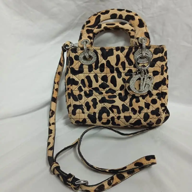 Dior Preloved women's leopard print bag.