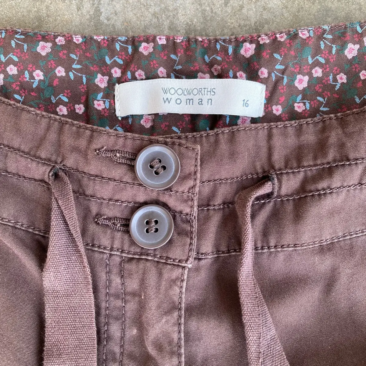Country Road Brown Cropped Utility Pants Size 16