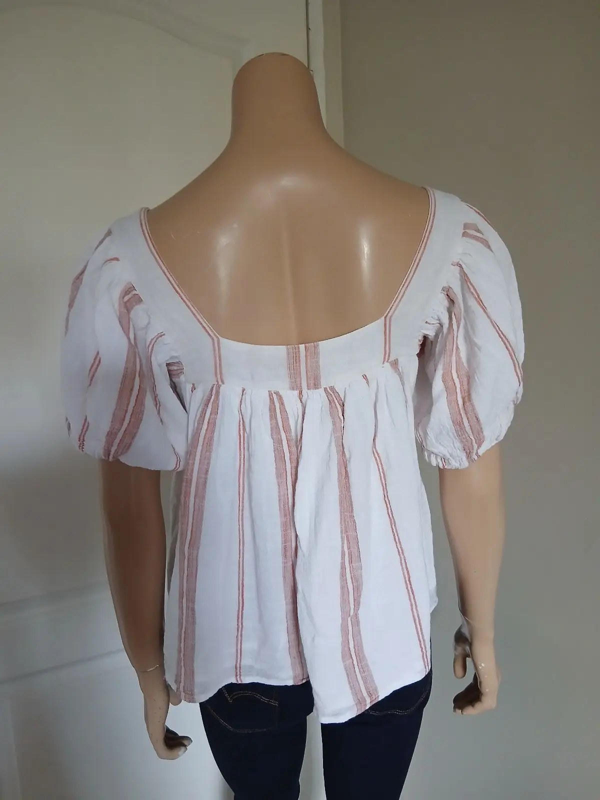Poetry Striped Square-Neck Blouse