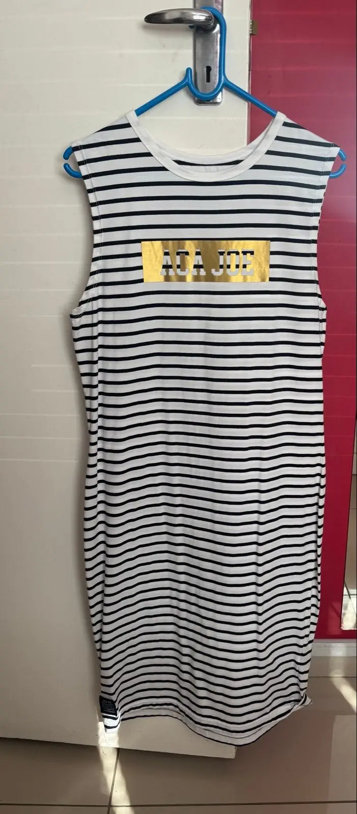 Aca Joe Striped Sleeveless Dress