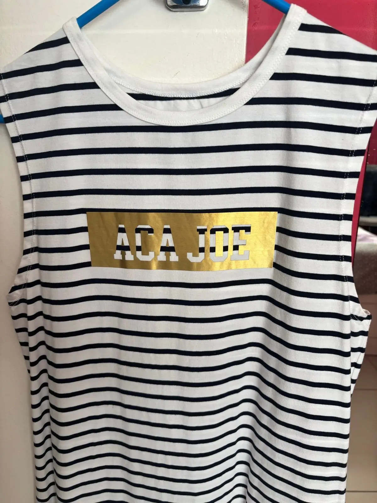 Aca Joe Striped Sleeveless Dress