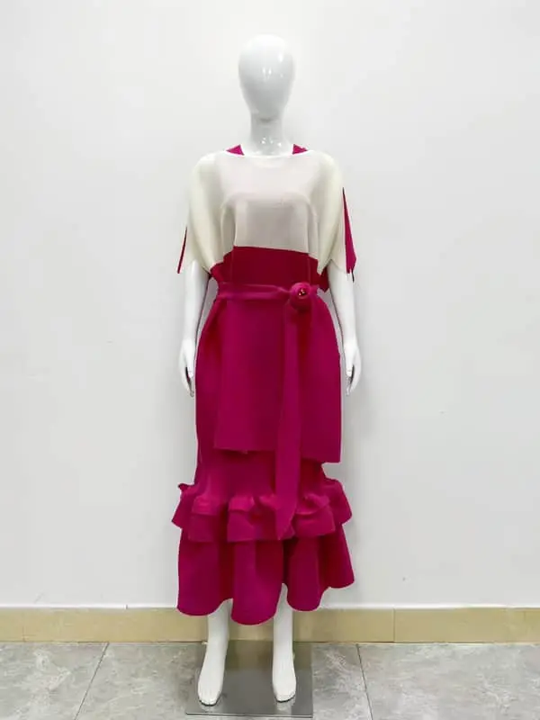 Three part pleated 2 piece