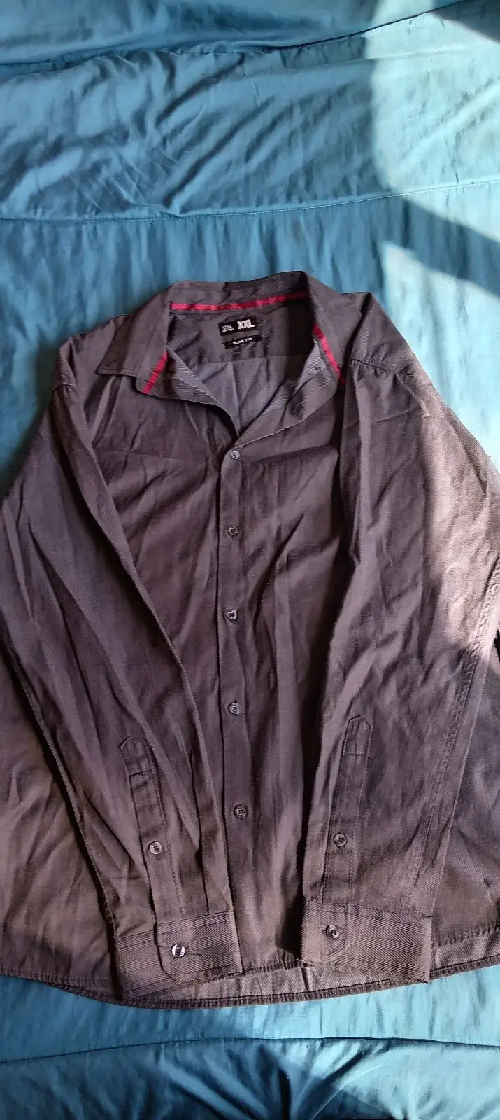SLB Dark Grey Long Sleeve Button Down Shirt XXL