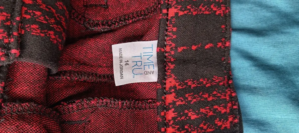 Red and Brown Plaid Trousers