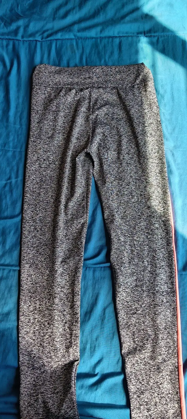 Grey Heather Leggings with Pink Side Panels