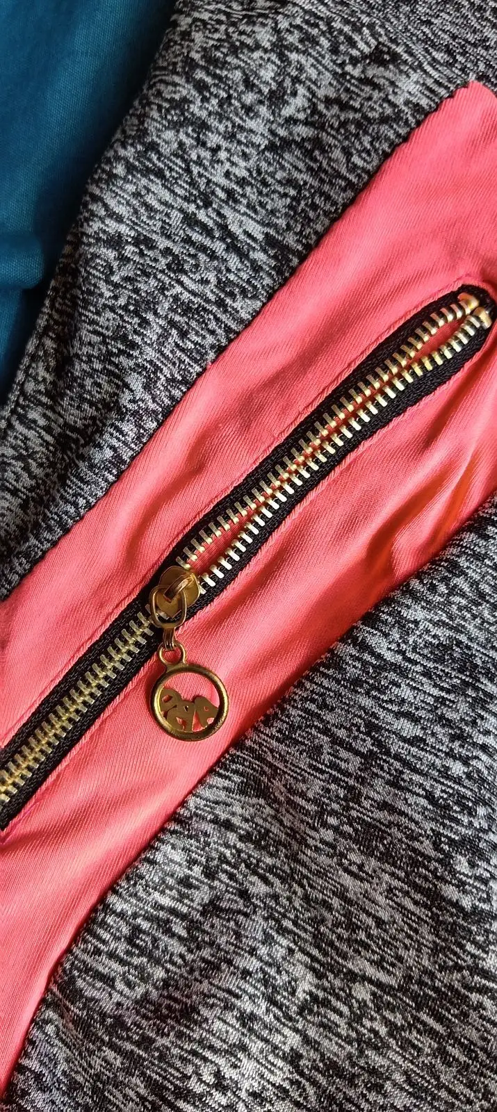 Grey Heather Leggings with Pink Side Panels